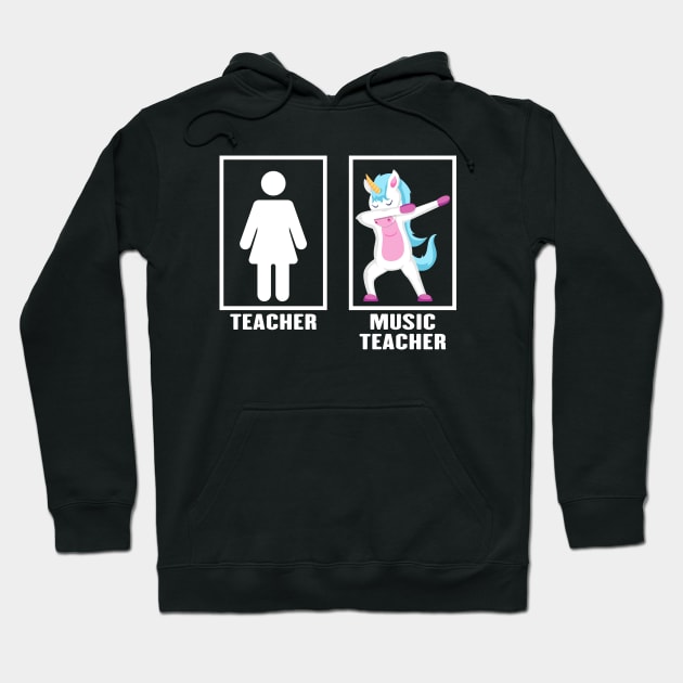 Dabbing Unicorn Music Teacher Hoodie by Wakzs3Arts